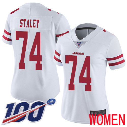 San Francisco 49ers Limited White Women Joe Staley Road NFL Jersey #74 100th Season Vapor Untouchable->youth nfl jersey->Youth Jersey